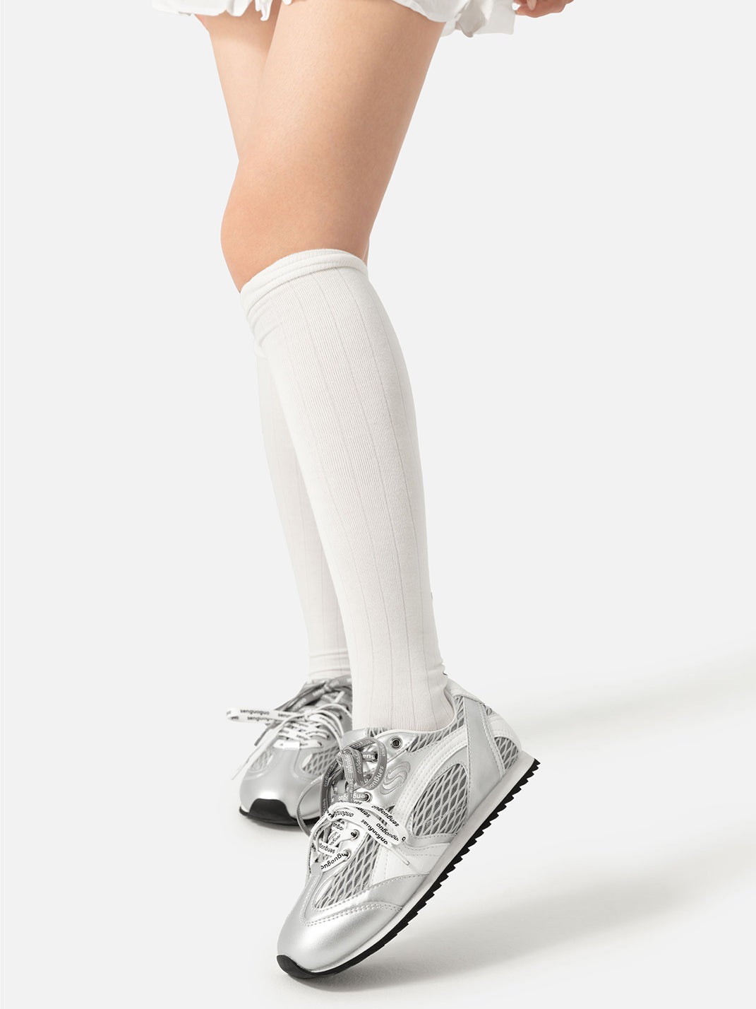 SENGUOGUO | The "Forrest Gump" Mesh Layered Laces Sneaker-Silver - PSYLOS 1, SENGUOGUO | The "Forrest Gump" Mesh Layered Laces Sneaker-Silver, Unisex Shoes, SENGUOGUO, PSYLOS 1